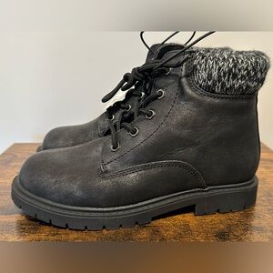 Thereabouts Girls Ember Black Shimmer Flat Heel Hiking Boots NWT Various Sizes